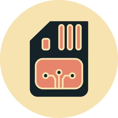 Elektronik çip simgesi. Basit resimleme