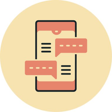 mobil sohbet ileti ikonu vektör illüstrasyonu