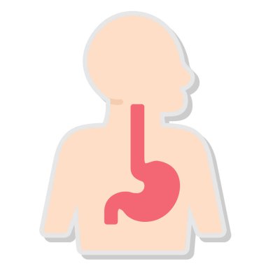 sindirim sistemi renk vektörü simgesi düzenlenebilir