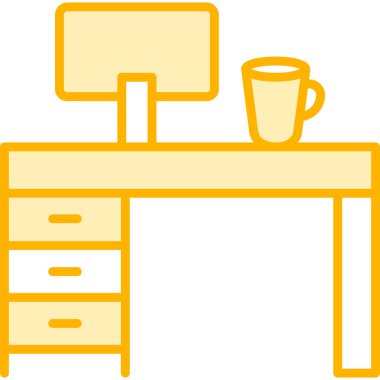 Ofis masası. basit vektör