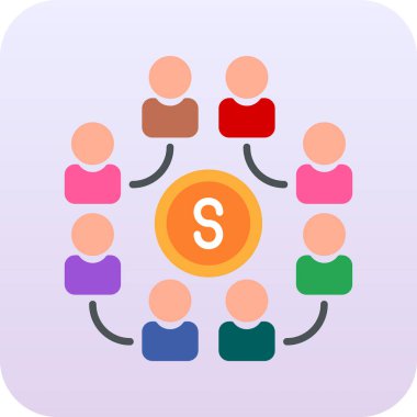 Konuşma simgesi olan bir grup insanın vektör çizimi