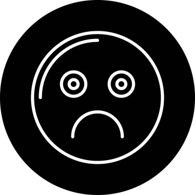 hüzünlü simge, vektör illüstrasyonu