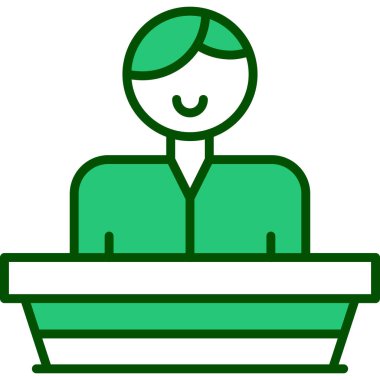 Konferans konferans ikonu ana hatları vektörü. konferans etkinliği