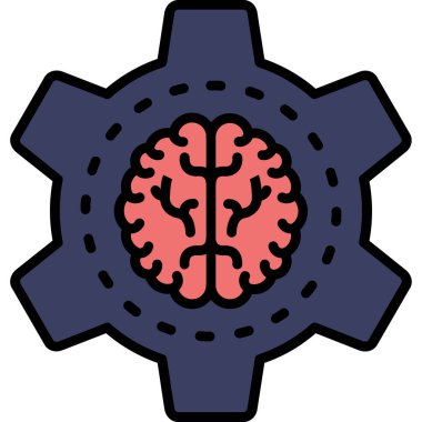 Beyin. Web simgesi basit illüstrasyon