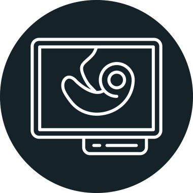 Bilgisayar monitörü simgesi. vektör illüstrasyonu