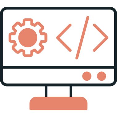 Bilgisayar. Web simgesi basit illüstrasyon
