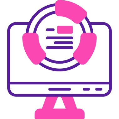 İnternette. Web simgesi basit illüstrasyon