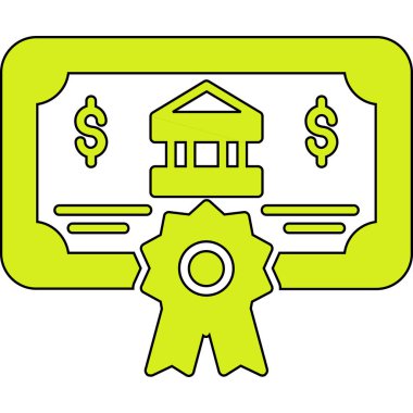 Banka binası simgesi, vektör illüstrasyonu