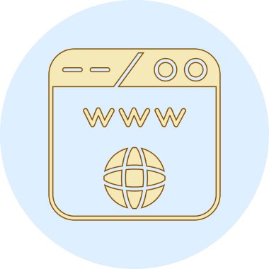 İnternet web simgesi, basit vektör illüstrasyonu