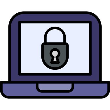 Bilgisayar kilidi simgesi. beyaz arkaplanda izole edilmiş bilgisayar kilidi vektör rengi