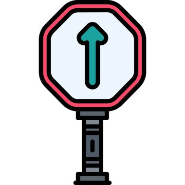 trafik işareti simgesi renk ana hatları vektörü