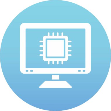 İşlemci. Web simgesi basit illüstrasyon