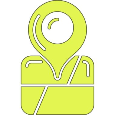 gps konum haritası simgesi doldurulmuş dış hat biçimi