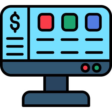 Bilgisayar. Web simgesi basit tasarım