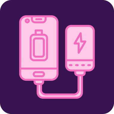 Pil şarj ikonu. özet güç yükleme vektör rengi düz izole kontur