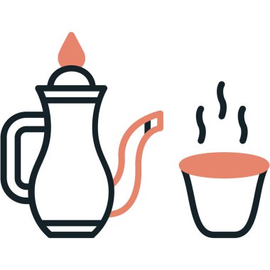 Çaydanlık. Web simgesi basit illüstrasyon