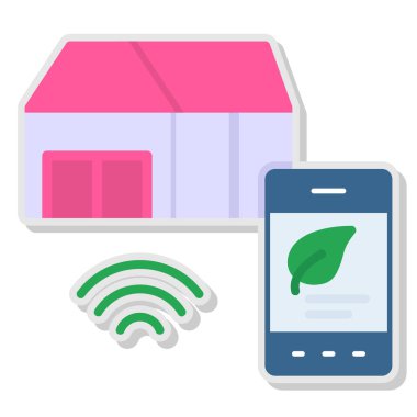 akıllı ev simgesi, düz vektör tasarımı