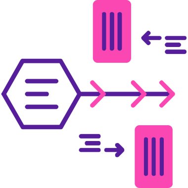 veri aktarım simgesi. Web için veri aktarım vektör simgelerinin özet çizimi