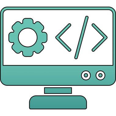 bilgisayar ekranı simgesi, vektör illüstrasyonu