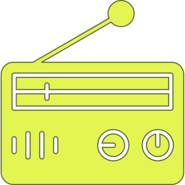 Radyo simgesi, vektör illüstrasyonu