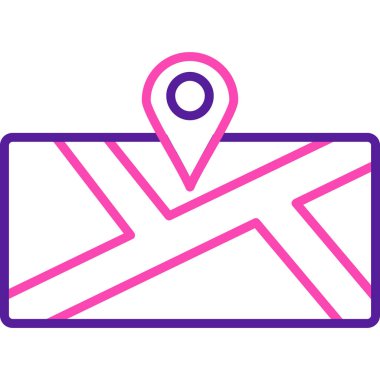 Harita. Web simgesi vektör illüstrasyonu