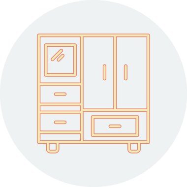 Kabine ikonu vektör illüstrasyonu