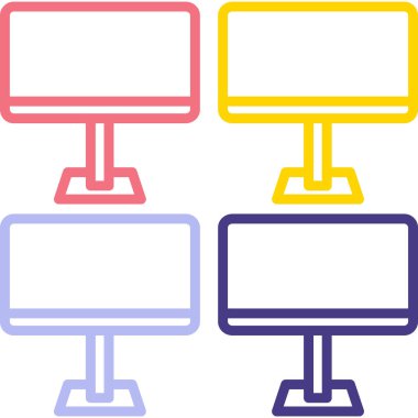 Monitör. Web simgesi basit illüstrasyon