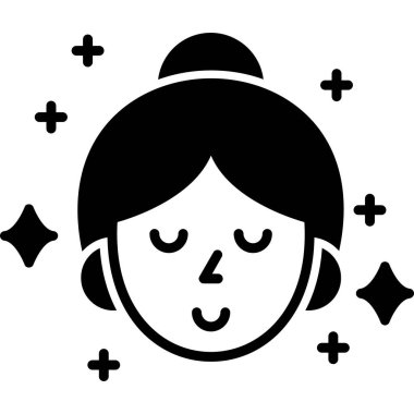 Kadın yüzü simgesi, basit stil