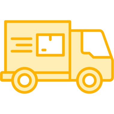 Teslimat kamyonu simgesinin vektör çizimi