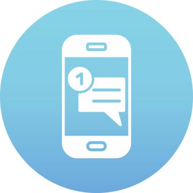 Mesaj var. Web simgesi basit illüstrasyon