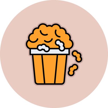 Patlamış mısır ikonu. Web için patlamış mısır vektör simgelerinin basit çizimi