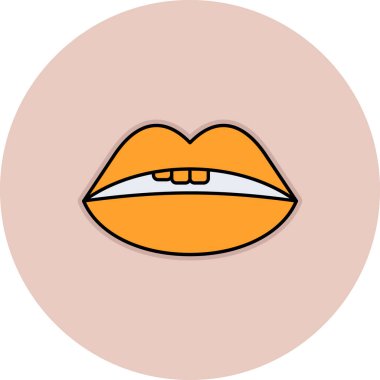 karikatür karalama dudak simgesi