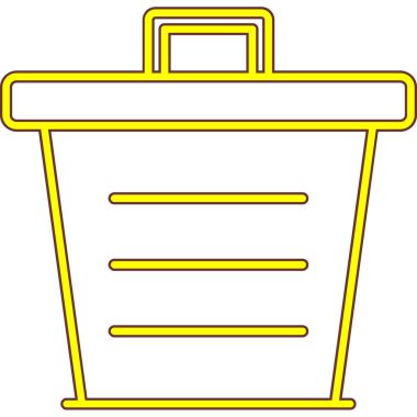 Çöp kutusu simgesi, vektör illüstrasyonu