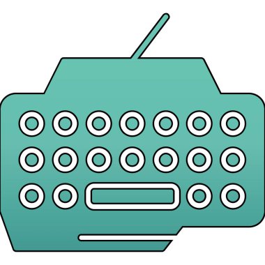 Daktilo. Web simgesi basit illüstrasyon