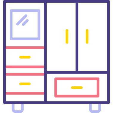 Dolap. Web simgesi basit illüstrasyon