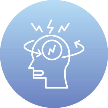 Beyin. Web simgesi vektör illüstrasyonu