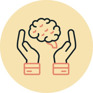 Beyin. Web simgesi basit illüstrasyon