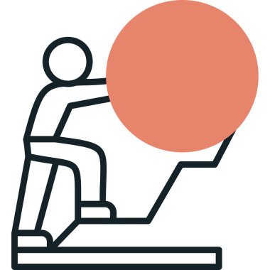 Sandalyesi olan adam, illüstrasyon, beyaz arka planda vektör.