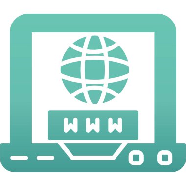 - İnternet. Web simgesi basit illüstrasyon