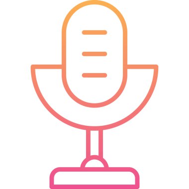 Mikrofon. Web simgesi basit illüstrasyon