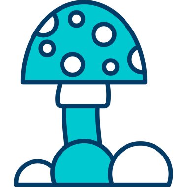 Mantar. Web simgesi basit illüstrasyon