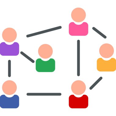 Sosyal ağ düz simgesi, vektör illüstrasyon tasarımı