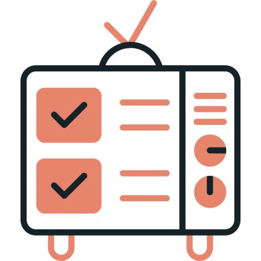 Kontrol listesi simgesi, vektör illüstrasyonu