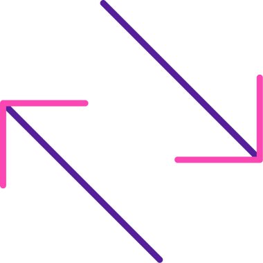 yatay dönüş- ağ, mobil ve tasarım için çizgi simgesi. vektör kırmızı ve