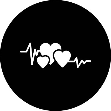 Nabız ikonlu kalp. vektör illüstrasyonu