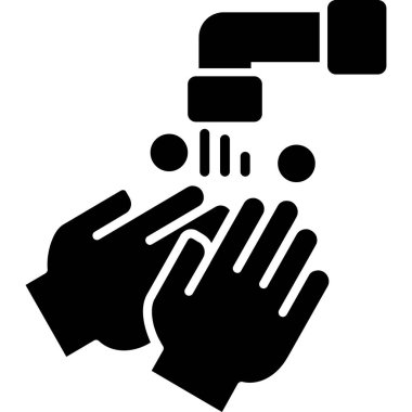 Beyaz arkaplanda el yıkama vektörü çizimi