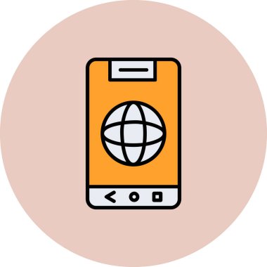 Web simgesi. Cep telefonu vektör illüstrasyon