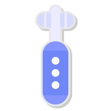 termometre düz simge, vektör çizimi