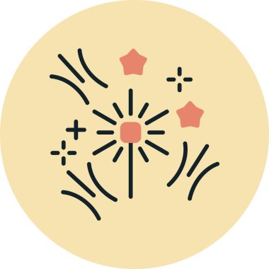 Havai fişekler. Web simgesi basit illüstrasyon