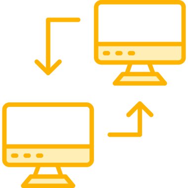 Bilgisayar ağı. Web simgesi basit illüstrasyon